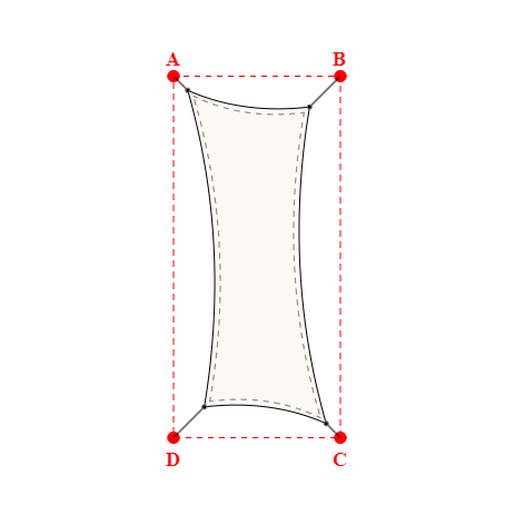 Voile d'ombrage rectangle en Soltis Perform 92 Blanc 92-2044 - 2,19x5,69x2,19x5,69m
