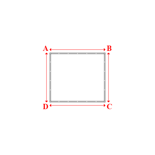 Bâche plate rectangle sur mesure en Membrane PVC 670gr/m² Blanc RAL 9016 - 1.80x1.60m