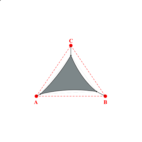 Voile d'ombrage triangle en Soltis Lounge 96 Platine 96-50844 - 3,66x2,88x3,20m