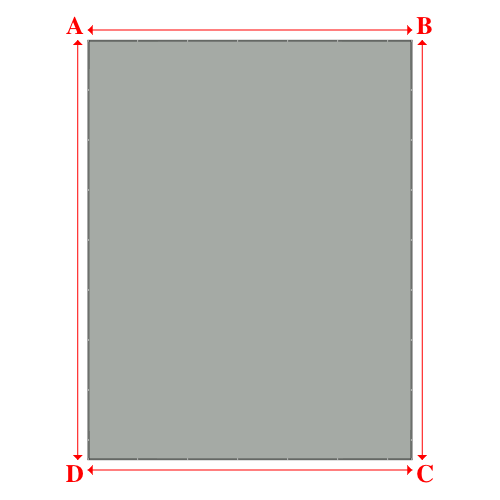 Bâche plate rectangle sur mesure en Membrane PVC 670gr/m² Gris clair RAL 7038 - 8.50x11.00m