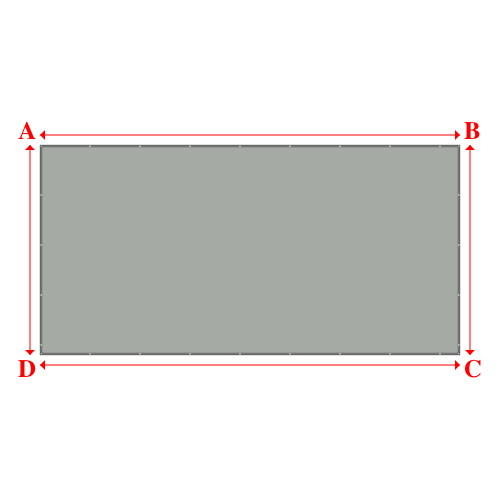 Bâche plate rectangle sur mesure en Membrane PVC 670gr/m² Gris clair RAL 7038 - 9.00x4.50m