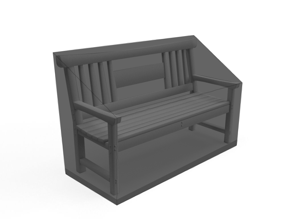 Banc de jardin en Membrane PVC 670gr/m² Noir RAL 9005