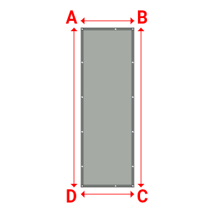 Bâche plate rectangle sur mesure en Membrane PVC 670gr/m² Gris clair RAL 7038 - 1.00x3.00m