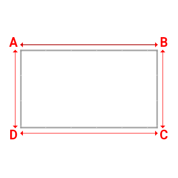 Bâche plate rectangle sur mesure en Membrane PVC 670gr/m² Blanc RAL 9016 - 5.00x2.85m