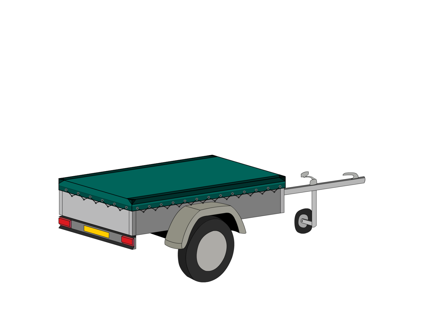 Bâche pour remorque bagagère Basse droite en Protect covert 905F3 900gr/m², toile PVC Etanche Vert industrie