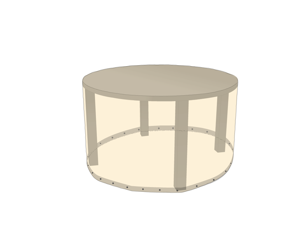 Table de jardin ronde en Membrane PVC 670gr/m² Beige ral 1015