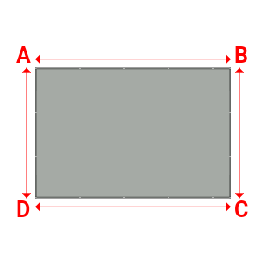 Bâche plate rectangle sur mesure en Membrane PVC 670gr/m² Gris clair RAL 7038 - 6.00x4.00m