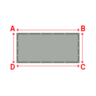 Bâche plate rectangle sur mesure en Membrane PVC 670gr/m² Gris clair RAL 7038 - 2.09x1.00m