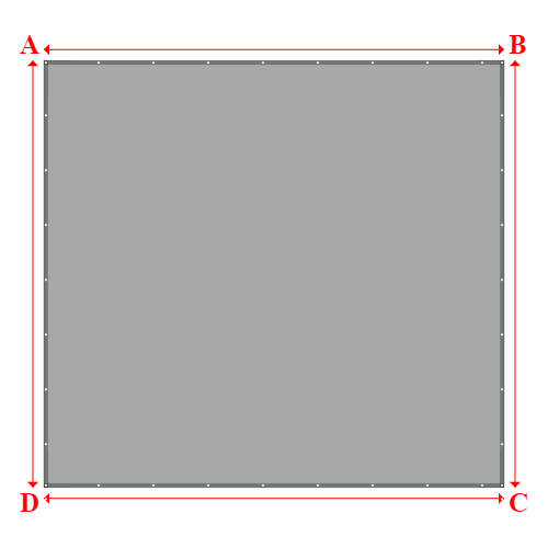 Bâche plate rectangle sur mesure en Membrane PVC 670gr/m² Gris clair RAL 7038 - 5.50x5.10m