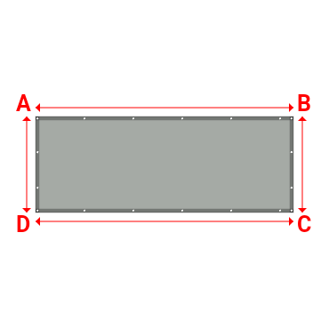 Bâche plate rectangle sur mesure en Membrane PVC 670gr/m² Gris clair RAL 7038 - 3.36x1.25m