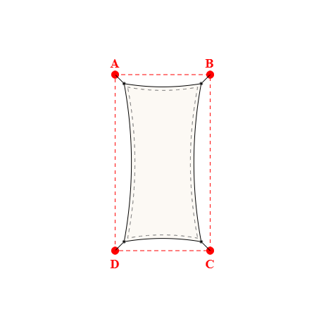 Voile d'ombrage rectangle en Soltis Perform 92 Blanc 92-2044 - 2,19x4,49x2,19x4,49m