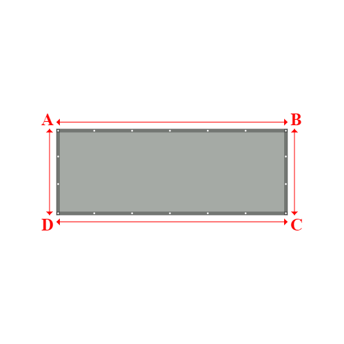 Bâche plate rectangle sur mesure en Membrane PVC 670gr/m² Gris clair RAL 7038 - 3.36x1.25m