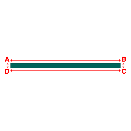 Bâche plate rectangle sur mesure en Membrane PVC 670gr/m² Vert industrie RAL 6026 - 13.50x0.60m