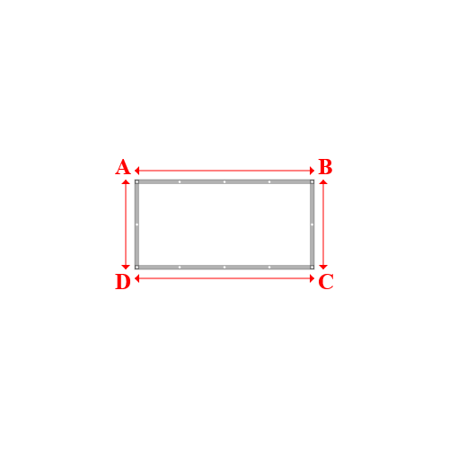 Bâche plate rectangle sur mesure en Membrane PVC 670gr/m² Blanc RAL 9016 - 2.00x1.00m