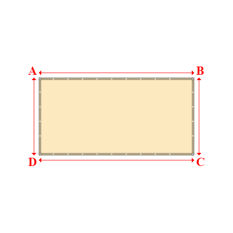 Bâche plate rectangle sur mesure en Membrane PVC 670gr/m² Beige ral 1015 - 3.20x1.60m