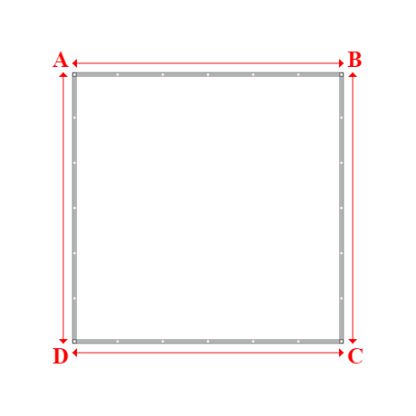 Bâche plate rectangle sur mesure en Membrane PVC 670gr/m² Blanc RAL 9016 - 3.00x3.00m