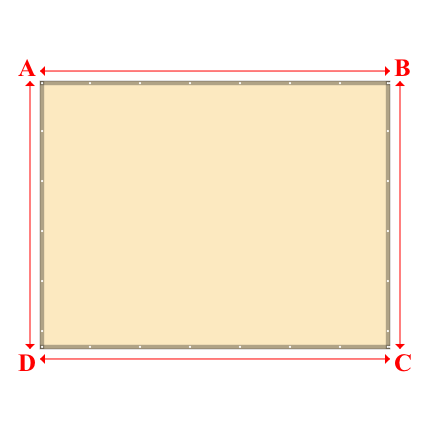 Bâche plate rectangle sur mesure en Membrane PVC 670gr/m² Beige ral 1015 - 4.18x3.20m