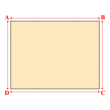 Bâche plate rectangle sur mesure en Membrane PVC 670gr/m² Beige ral 1015 - 4.18x3.20m