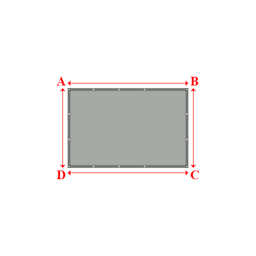 Bâche plate rectangle sur mesure en Membrane PVC 670gr/m² Gris clair RAL 7038 - 2.35x1.55m