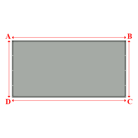 Bâche plate rectangle sur mesure en Membrane PVC 670gr/m² Gris clair RAL 7038 - 4.00x2.00m