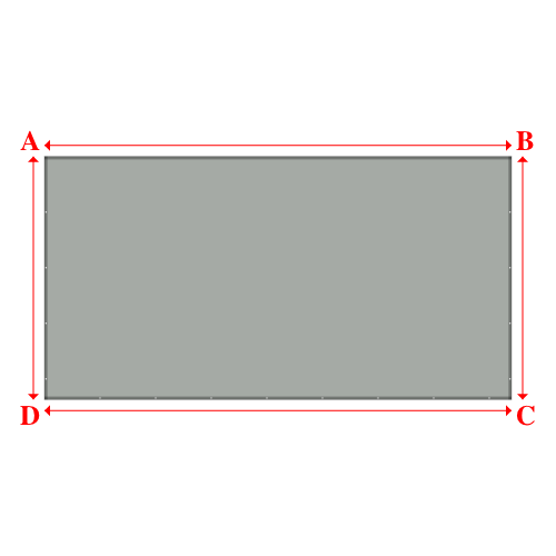 Bâche plate rectangle sur mesure en Membrane PVC 670gr/m² Gris clair RAL 7038 - 7.88x4.10m