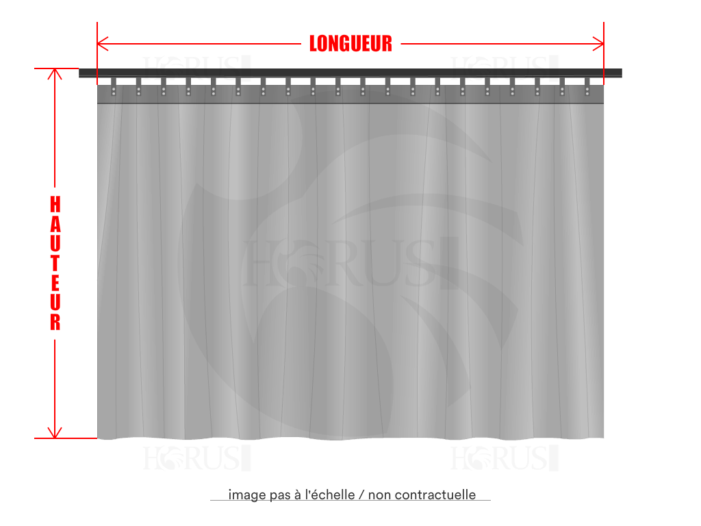 Rideau de séparation sur mesure en Protect covert 905F3 900gr/m², toile PVC Etanche Blanc - 4.2x2.25m