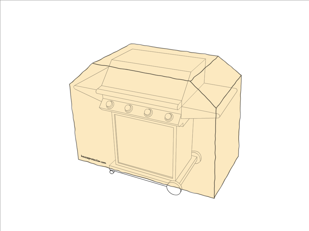 Housse de barbecue Campingaz Barbecue à gaz Series 4 Classic LXS en Membrane PVC 670gr/m² Beige ral 1015