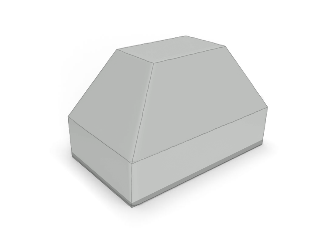 Pyramide Rectangle Tronqué en Membrane PVC 670gr/m² Gris clair RAL 7038