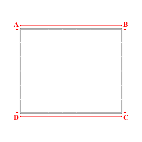 Bâche plate rectangle sur mesure en Membrane PVC 670gr/m² Blanc RAL 9016 - 3.60x3.00m