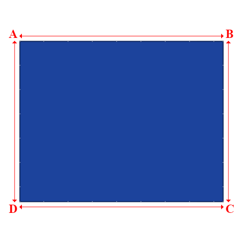 Bâche plate rectangle sur mesure en Membrane PVC 670gr/m² Bleu foncé RAL 5002 - 9.50x7.50m