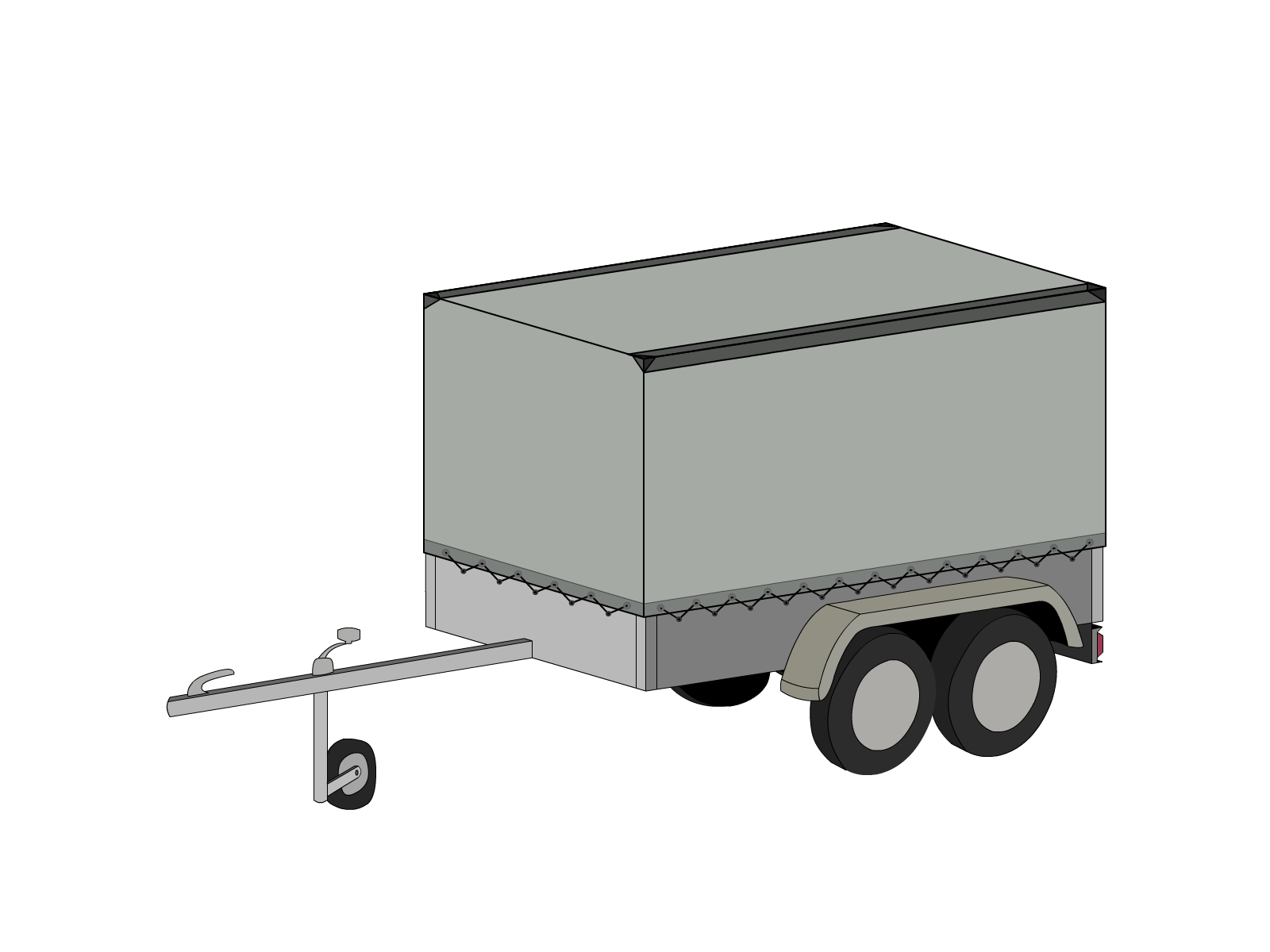 Bâche pour remorque WANLIN en Membrane PVC 670gr/m² Gris clair RAL 7038