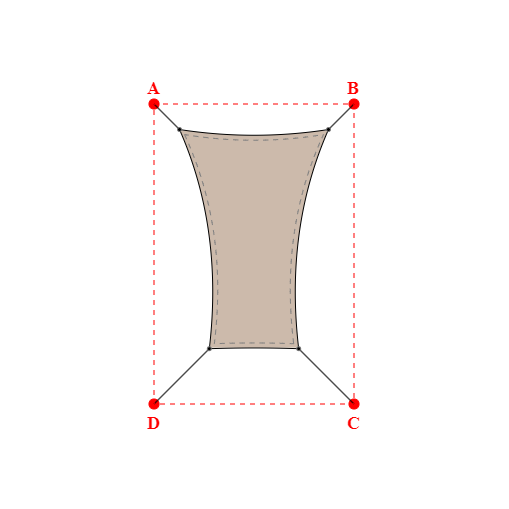 Voile d'ombrage rectangle en Soltis Lounge 96 Sandy beige 96-2135 - 1,49x2,19x0,89x2,19m