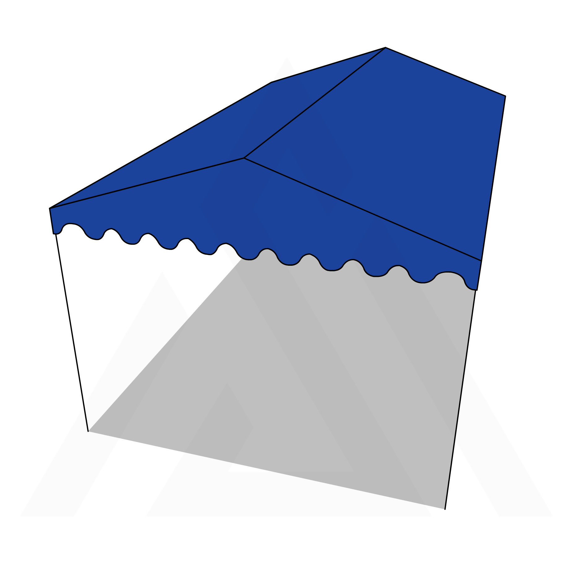 Bâche tonnelle rectangle 2 pentes en Membrane PVC 670gr/m² Bleu foncé RAL 5002 - 3x2.5m