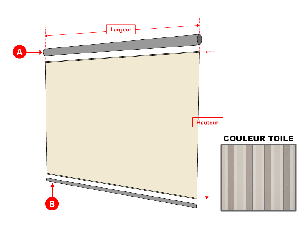 Toile pour store vertical Dickson Orchestra Rayure fantaisie 8935 Hardelot - 2.5x1.5m - remplacement toile de store vertical