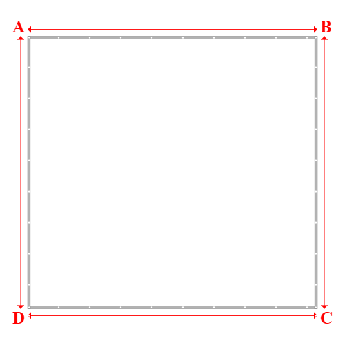 Bâche plate rectangle sur mesure en Membrane PVC 670gr/m² Blanc RAL 9016 - 5.00x4.70m