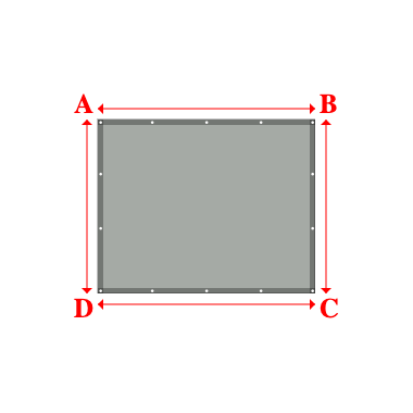 Bâche plate rectangle sur mesure en Membrane PVC 670gr/m² Gris clair RAL 7038 - 2.00x1.60m