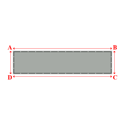 Bâche plate rectangle sur mesure en Membrane PVC 670gr/m² Gris clair RAL 7038 - 3.95x0.92m
