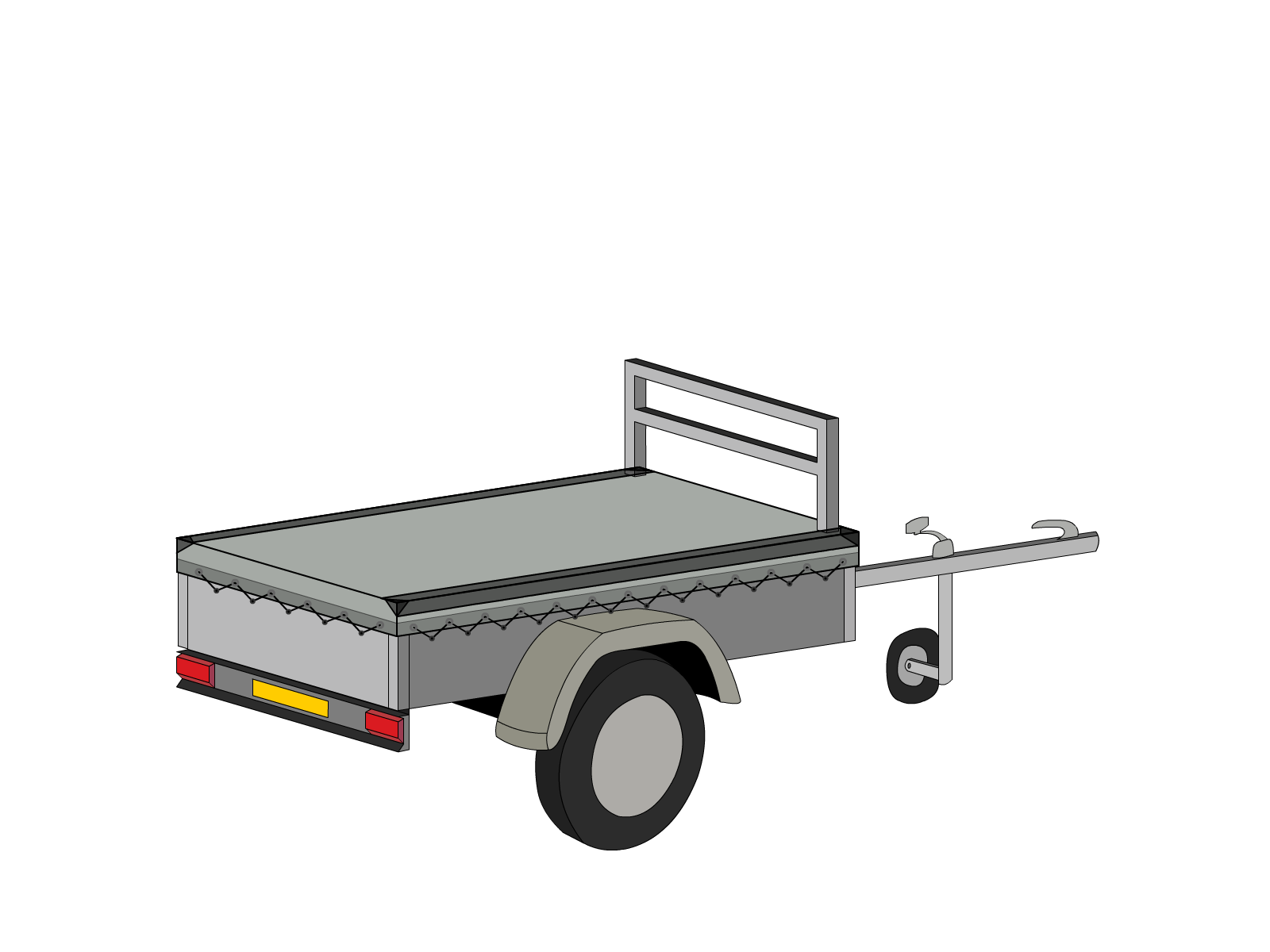 Bâche pour remorque SARIS en Membrane PVC 670gr/m² Gris clair RAL 7038