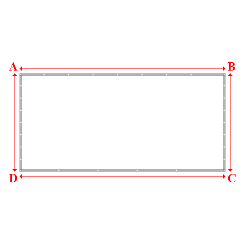 Bâche plate rectangle sur mesure en Membrane PVC 670gr/m² Blanc RAL 9016 - 4.20x2.00m