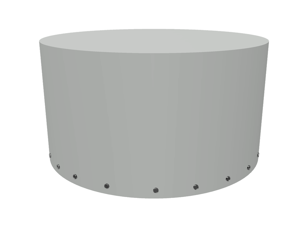 Housse Ronde en Membrane PVC 670gr/m² Gris clair RAL 7038