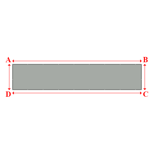 Bâche plate rectangle sur mesure en Membrane PVC 670gr/m² Gris clair RAL 7038 - 10.00x2.00m