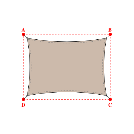 Voile d'ombrage rectangle en Soltis Lounge 96 Sandy beige 96-2135 - 5,49x3,99x5,49x3,99m