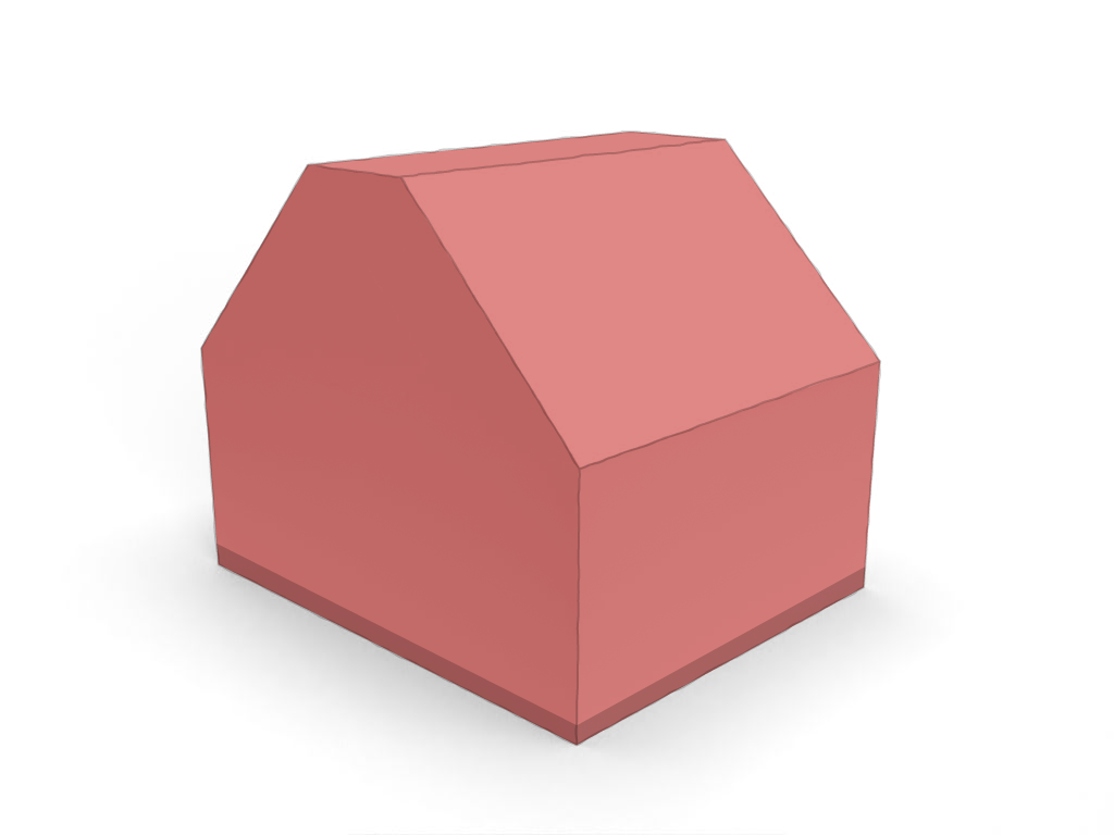 Trapéze Rectangle Tronqué en Membrane PVC 670gr/m² Rouge RAL 3002