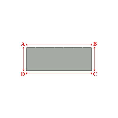 Bâche plate rectangle sur mesure en Membrane PVC 670gr/m² Gris clair RAL 7038 - 2.80x1.00m