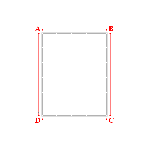 Bâche plate rectangle sur mesure en Membrane PVC 670gr/m² Blanc RAL 9016 - 2.20x2.80m