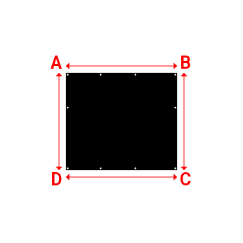 Bâche plate rectangle sur mesure en Membrane PVC 670gr/m² Noir RAL 9005 - 1.60x1.40m