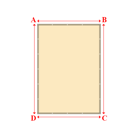 Bâche plate rectangle sur mesure en Membrane PVC 670gr/m² Beige ral 1015 - 2.11x3.00m
