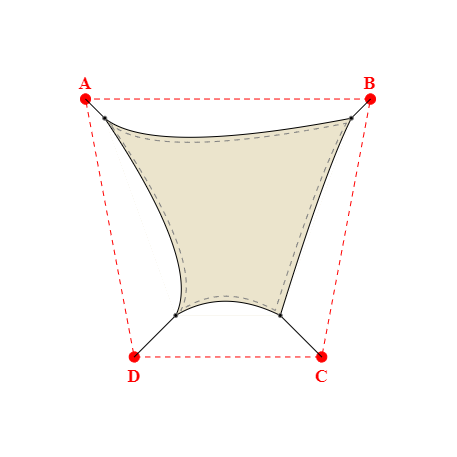 Voile d'ombrage trapèze en Soltis Perform 92 Karité 92-50843 - 3,29x2,69x1,39x2,69m