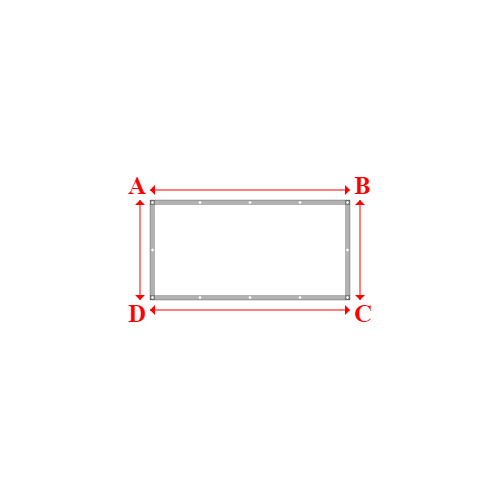Bâche plate rectangle sur mesure en Membrane PVC 670gr/m² Blanc RAL 9016 - 2.00x1.00m