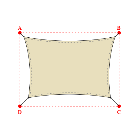 Voile d'ombrage rectangle en Soltis Perform 92 Quartz 92-50303 - 5,97x3,99x5,37x3,99m